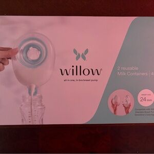 Willow Milk Containers with Blue Accents